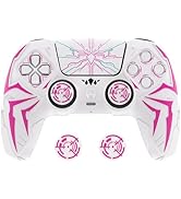 PlayVital Design for ps5 Controller Silicone Case with 2 Thumb Grips and 6 Sticker, Cyber Spider ...