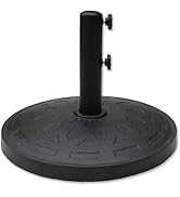 Helios&Hestia 31 lb Round Plastic Built-in Cement Outdoor Umbrella Base, Heavy Duty Concrete Stan...