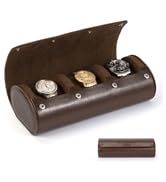 HELMDY Watch Roll Travel Case: 3 Slot Watch Box Organizer for Men - Watch Storage and Display Cas...