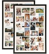 Wodhels 34.5x23.8 Inch Large Wooden Collage Picture Frames Set of 2,24 Opening 4x6 Multi Photo Fr...