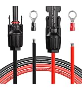 CERRXIAN 14AWG 3.2FT Solar Extension Bare Wire Cable with Female and Male Connector with O Ring S...