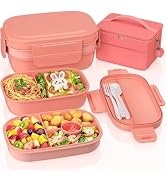 Adults Bento Lunch Box Set with Lunch Bag, 3-Tier Stackable Leak-Proof Lunch Containers, BPA-Free...