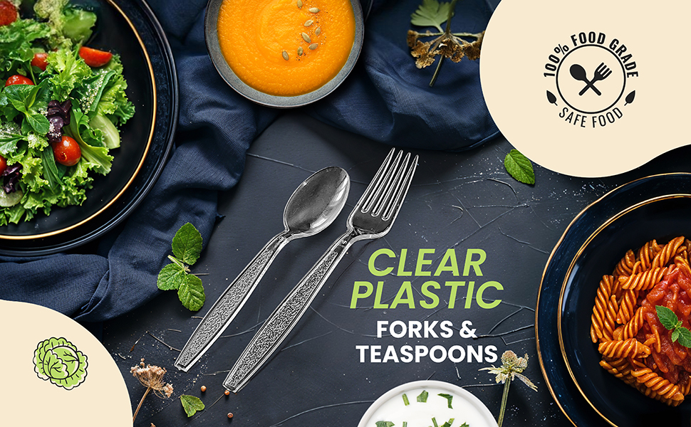 plastic spoons and forks