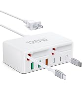 2026 Latest USB C Charger Block, 8 in 1 GaN Retractable Charger Station Hub with Lightening & Typ...