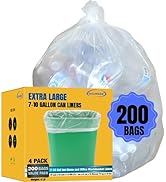 7-10 Gallon Clear Garbage Bags Medium Kitchen Trash Bags Large Plastic Wastebasket Trash Can Line...