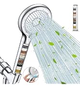 FEELSO Filtered Shower Head with Handheld, High Pressure 6 Spray Mode Showerhead with Filter, 15 ...