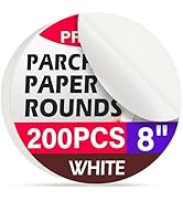 ReLuien 200Pcs 8 Inch Round Parchment Paper, Non Stick Parchment Rounds,Precut Baking Paper Sheet...