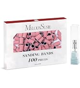 MelodySusie 100 Pcs Nail Drill Bits Sanding Bands for Nail Drill 180 Fine Grit Nail File Sanding ...