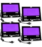 MELPO Black Light 30W LED Blacklight Flood Light Outdoor for Glow Party, Halloween Decoration, Bo...