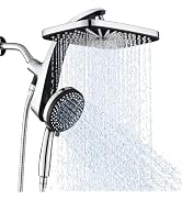 High Pressure Rain Shower Head: Upgrade Shower Heads with Handheld Spray Combo with Fixed Showerh...