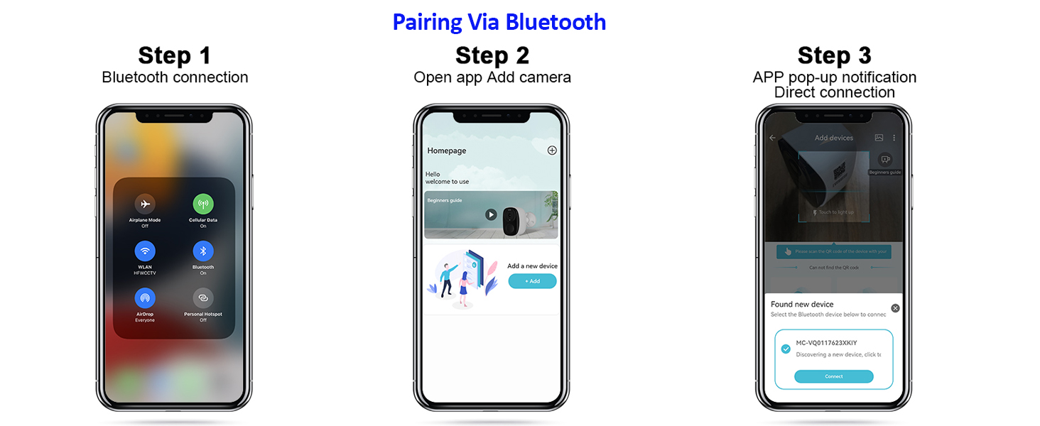 2K 3MP Outdoor Wireless Security Camera Bluetooth