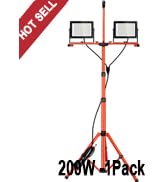 LEDMO Led Work Light with Tripod Stand 20000LM 200W 5000K IP65 Waterproof Adjustable Light Angle ...