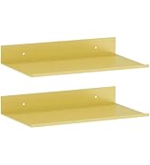 Wisfame Gold Wall Shelf,12" Metal Floating Shelf Set of 2,Shelves for Wall Decor, Wall Mounted Sh...