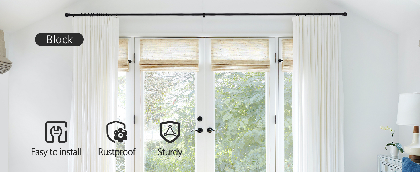 black curtain rods