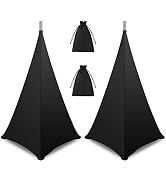 OUKMIC Speaker Stand Cover, DJ Speaker Stretch Cover Black, 360 Degree Speaker Stand Tripod Cover...
