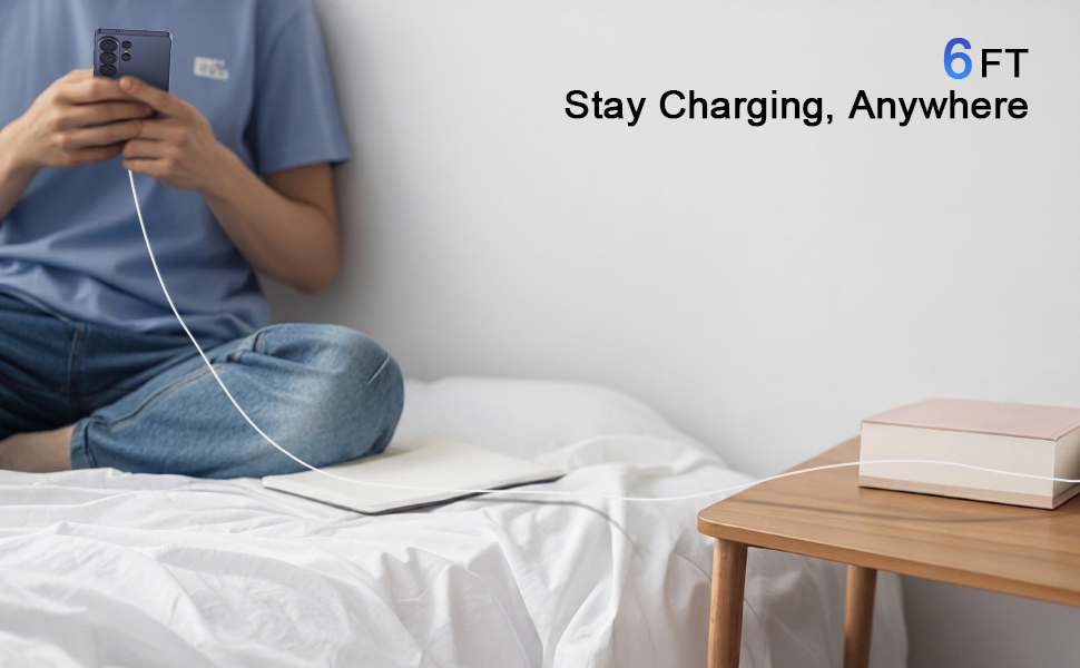6FT long samsung fast charger type c 60w type c charger fast charging