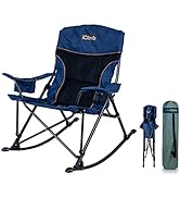 iClimb Padded Folding Rocking Chair Heavy Duty Camping Patio Porch Backyard Lawn Garden Balcony R...
