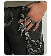 Pants Pocket Chain: Heavy Jean Wallet Purse Chain Belt, Cool Streetwear Rockstar Punk Goth Biker ...