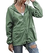 JMinger Women's Raincoats Lightweight Waterproof Windproof Adjustable Windbreaker Rain Jackets Ho...