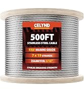 CELYND Stainless Steel Cable for Railing - 500FT 3/16