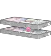 Low Profile Under Bed Storage, 3 Inches High Underbed Storage Containers Bins, NO STRUCTURE, Fold...