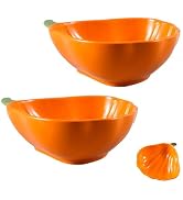 2 Pcs Ceramic Ramekins, Oven Safe Ceramic Pumpkin Noodle Bowl, Versatile Complementary Food Bowl ...