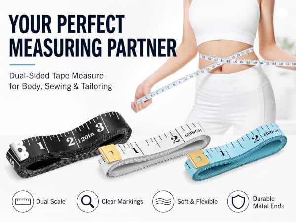 Double-Sided Flexible Ruler for Weight Loss Fabric Sewing Tailor Cloth