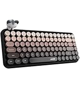 FELICON 308i Computer Typewriter Keyboard Portable with Cute Colored ABS Retro Round Keycaps Ergo...
