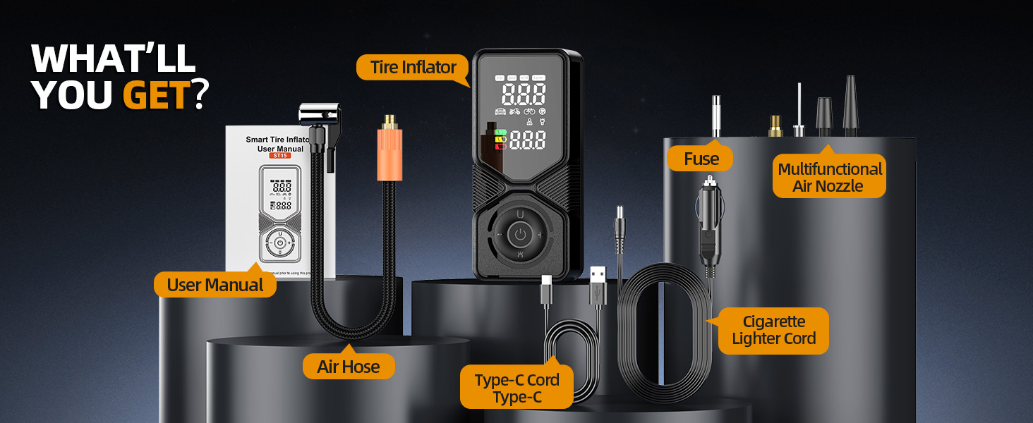 Tire Inflator Portable Air Compressor