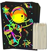 ZMLM Scratch Rainbow Art Paper Set - 100Pcs Magic Scratch Off Art Craft Supplies Kits for Kids Gi...