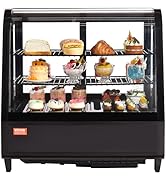 VEVOR Refrigerated Display Case, 3.5 Cu.Ft./100L, 2-Tier, Countertop Pastry Display Case Commerci...