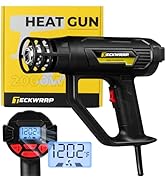 TECKWRAP Heat Gun 2000W with LCD Display, Adjustable Hot Air Gun for Vinyl Wrap, Shrink Wrap, Pai...