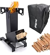 Collapsible Rocket Stove by StarBlue with FREE Carrying Bag - A Portable Wood Burning Camping Sto...
