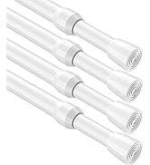 MEXAU Tension Curtain Rod 4Pcs Tension Rod 26-39 Inch Small Tension Rod White Spring Curtain Rod ...