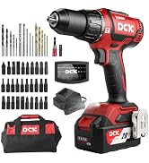 DCK 20V Brushless Hammer Drill, 531 in.lbs, 36000 BPM, 1/2" Keyless All-Metal Chuck, 4.0Ah Batter...