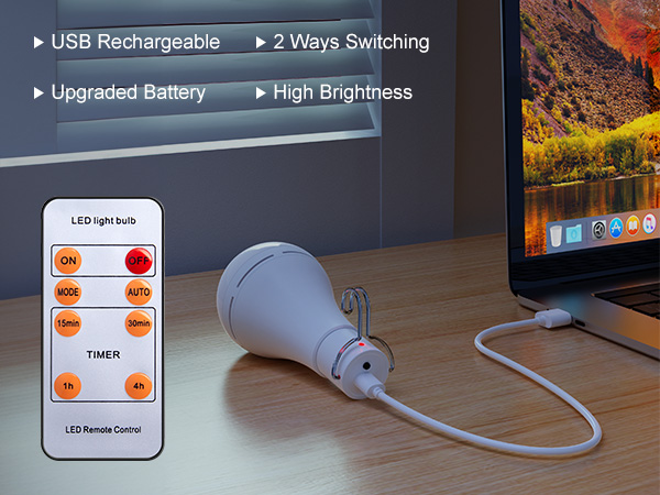 Brightown Rechargeable Hanging LED Bulb