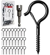 Foundrain 304 Stainless Steel 24 PCS 2 Inch Screw Eye Hooks with Locking Latch for Hanging String...