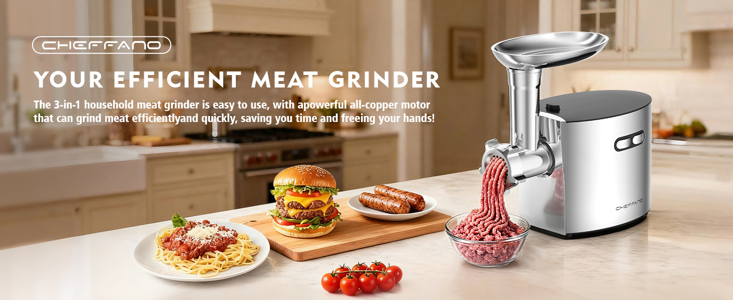 CHEFFANO MEAT GRINDER ELECTRIC FOR HOME USE