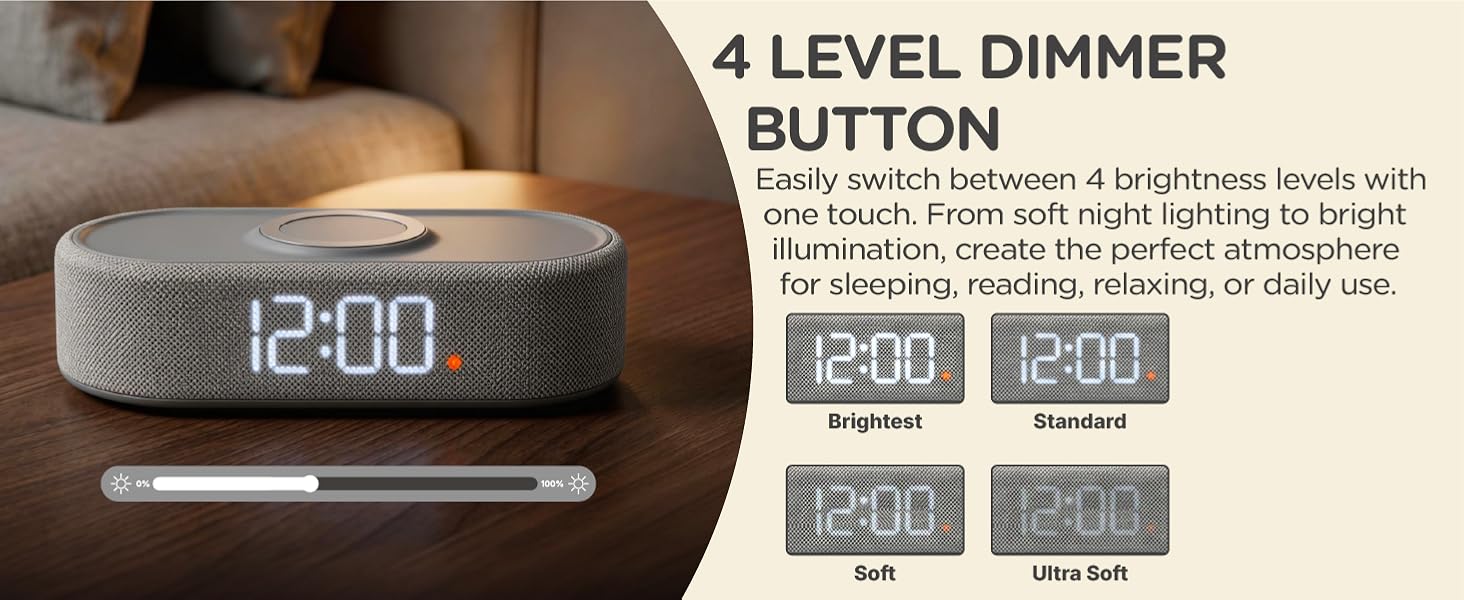 dimmable bedroom clock