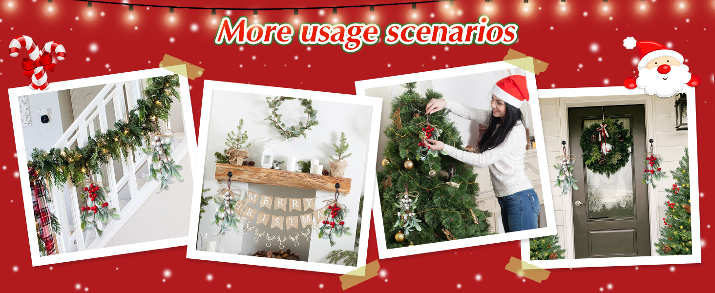 2 Pack Artificial Mistletoe Hanging Ornaments