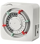 TAYMATIC 15-Amp Indoor Mechanical Plug-in Heavy Duty Timer, 24-Hour Programming, 15 Minutes Inter...