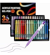 Smilo 36 Colors Acrylic Gel Pens for Coloring,3D Acrylic Paint Pens with 1.0mm Bullet Tip for Adu...
