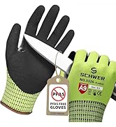 Schwer ProGuard Highest Level Cut Resistant Work Gloves PR3326 for Extreme Protection, ANSI A9 Wo...