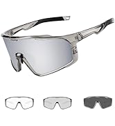 Ukoly Photochromic Cycling Glasses For Men Women, Sports Sunglasses For Baseball Running Cycling ...