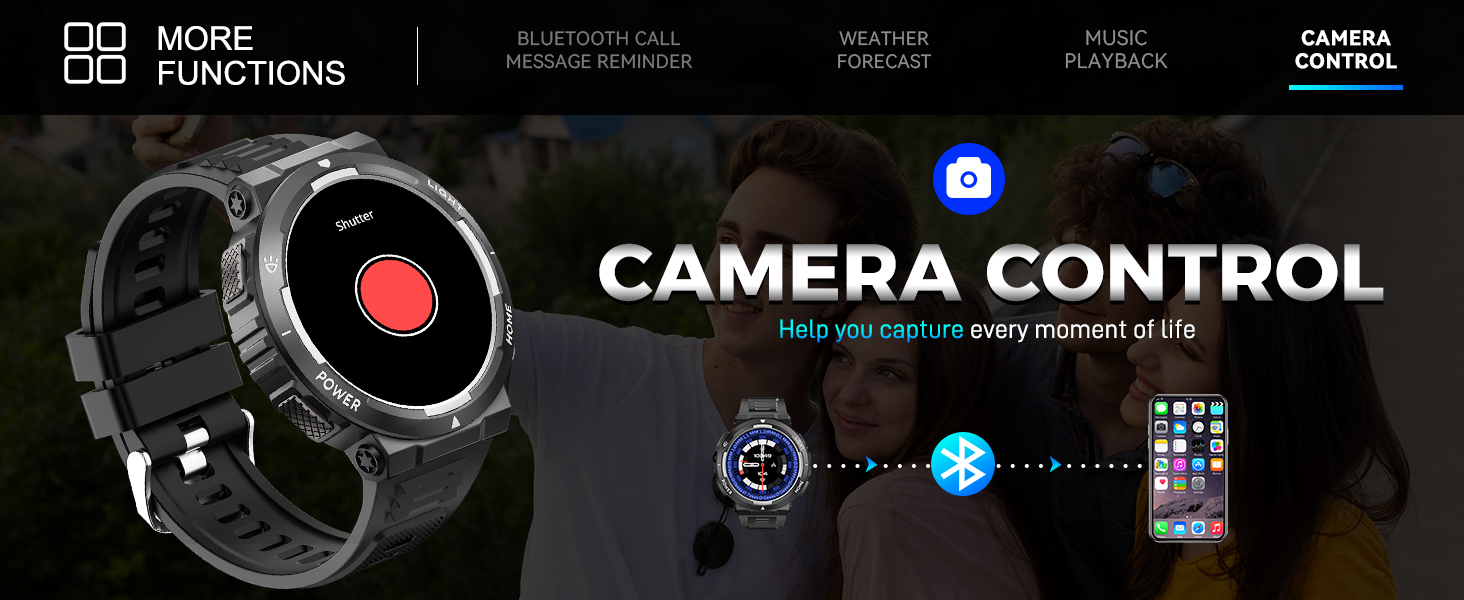 Military Smart Watch for Men Flashlight Tactical Smartwatch Fitness Watch 3ATM Waterproof