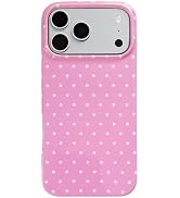 EYZUTAK for iPhone 17 Pro Max Case, Cute Aesthetic Polka Dot Design, Pink | Slim Soft TPU Protect...