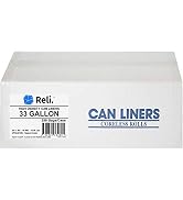 Reli. SuperValue 33 Gallon Trash Bags (250 Count Bulk) Clear, Made in USA | 30 Gallon - 33 Gallon...