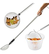 Quynhni Pool Skimmer Net with Pole, Pool Net with Pole for Cleaning 57-73" Stainless Steel Tube a...