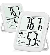 Antonki 2 Pack Room Thermometer for Home, Indoor Hygrometer Humidity Meter Gauge, Digital Tempera...