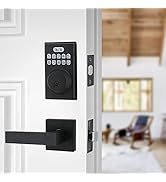 Keyless Entry Door Lock with 2 Handles, Electronic Keypad Deadbolt Front Door Lock Set, Auto-Lock...